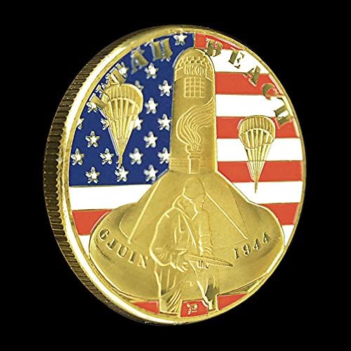 Normandiya İstilası Hatıra Omaha Plaj Hatıra Sikke Operasyon Derebeyi Altın Kaplama Mücadelesi Coin