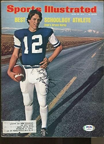Bruce Hardy İmzalı 1974 Sports Illustrated İmzalı Bingham HS PSA / DNA * 55323-İmzalı NFL Dergileri