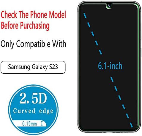 Bencuku tarafından HPTech [2-Pack] için Tasarlanmış Samsung Galaxy S23 5G 6.1 inç Temperli Cam Ekran Koruyucu, Destek