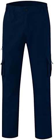 BOBT Kargo Pantolon Erkekler için Düz Renk Rahat Çoklu Cepler Açık Düz Tip fitness pantolonları Pantolon