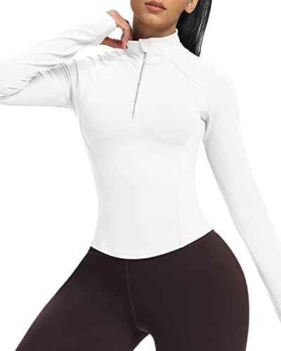 QUEENİEKE Bayan egzersiz ceketi Hafif Tam Zip koşu eşofman üstü Slim Fit Yoga Kırpılmış Üstleri Başparmak Delikleri