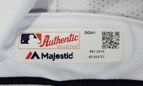2018 Detroit Tigers Pete Kozma 81 Oyun Verilen Beyaz Forma 42 DP20554 - Oyun Kullanılan MLB Formaları