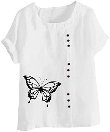 PANOEGSN Bayan Yaz Ekip Boyun T Shirt Artı Boyutu Rahat Bluzlar Zarif Grafik Tees Hafif Kısa Kollu T-Shirt