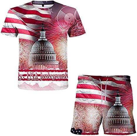 Erkekler spor elbise Yelken Yaz Amerikan erkek Rahat Bağımsızlık Gemi Seti Günü Bayrağı 3D Baskı Erkek Takım Elbise