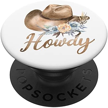 Merhaba Kovboy Şapkası Suluboya PopSockets Değiştirilebilir PopGrip