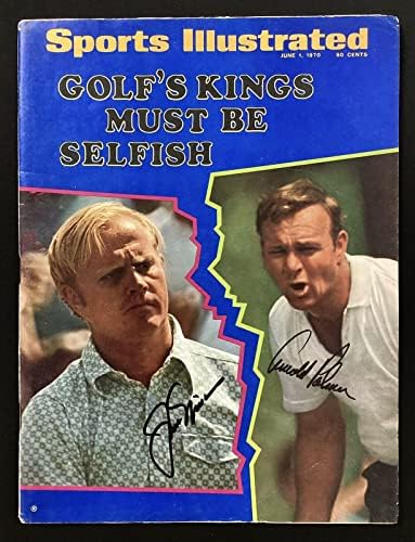Arnold Palmer İmzalı Sports Illustrated 6/1/70 Etiket Yok + Jack Nicklaus Auto JSA-İmzalı Golf Dergileri