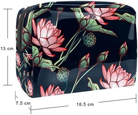 TBOUOBT Kozmetik Çantası Kadınlar için, Makyaj Çantaları Ferah makyaj çantası seyahat hediyesi, Lotus Çiçeği Pembe