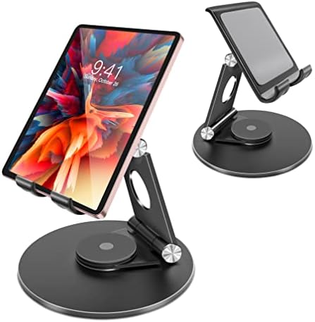 ıPad Standı, 360 ° Dönen Tablet Standı Tutucu, Katlanabilir ve Ayarlanabilir Masa için iPad Tutucu, Ağır Taban Kindle/iPad
