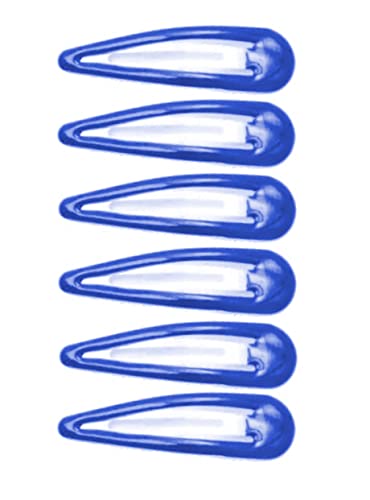 Okul Renklerinde 6 Düz Çıtçıtlı Bendie'nin Saç Tokası Seti. 5 cm (2”) Sleepies (Mavi)