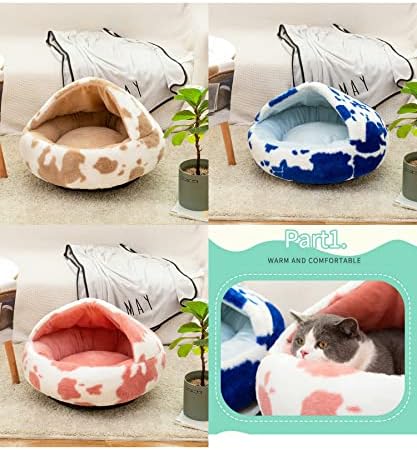 Kendinden ısınma kedi yatak-Ultra yumuşak peluş kedi çadır-Donut Mat yastık yatak ev 1 için köpek kedi Pet ev kaynağı