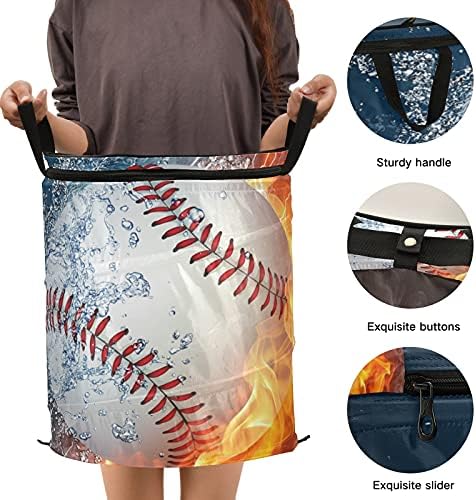 Beyzbol Yangın Su Pop Up çamaşır sepeti Kapaklı katlanır çamaşır sepeti Kolları İle Katlanabilir Depolama Sepeti Giysi