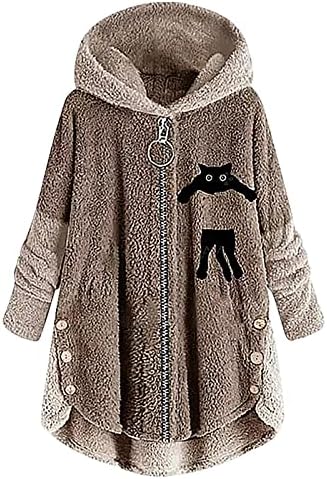 Kadın sonbahar ve kış rahat düz renk peluş sıcak kapüşonlu artı boyutu ceket uzun kazak elbise