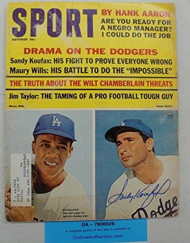 Sandy Koufax El İmzalı İmzalı Beyzbol Spor Dergisi 1965 OA 7086526 - İmzalı MLB Dergileri