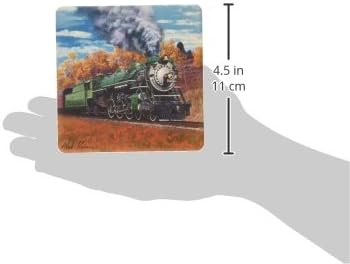 Kıyı Taşı Emici Bardak Altlıkları, 4-1 / 4 inç, Trenler, 4'lü Set