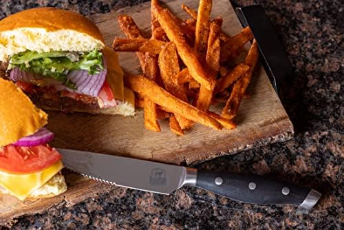 Sertifikalı ANGUS SIĞIR Prim Bıçaklar-Chophouse biftek bıçakları Restoran Tarzı Tırtıklı Paslanmaz Çelik Bıçaklar