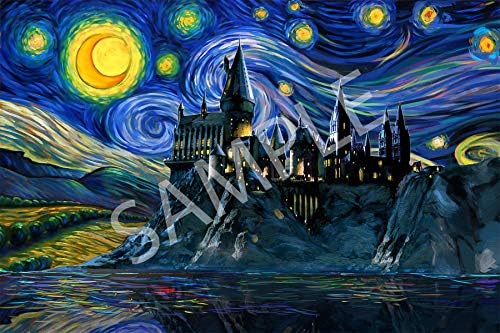 En iyi Baskı Mağazası-Harry Potter'dan İlham Alan-Yıldızlı Gece Hogwarts Posteri (24x36 inç)