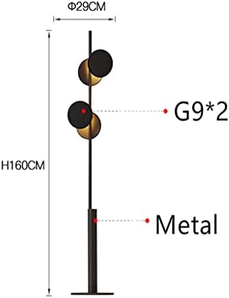 XBWEI Led G9 Zemin Lambası Siyah Metal Ayakta Lamba İskandinav Zemin Lambası Tasarlanmış Ayakta Lambalar Yatak Odası