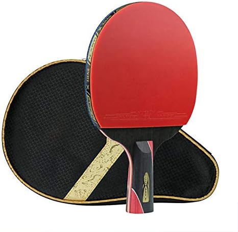 Fansipro Tek Profesyonel Eğitim Karbon masa tenisi raketi Raket Ping Pong Raket, Kırmızı + Siyah (Uzun Sap)