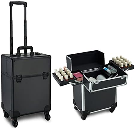 ZLXDP Kozmetik Bavul Seyahat Büyük Kapasiteli Kozmetik Depolama Depolama Aracı Rulo Güzellik Berber tekerlekli çanta