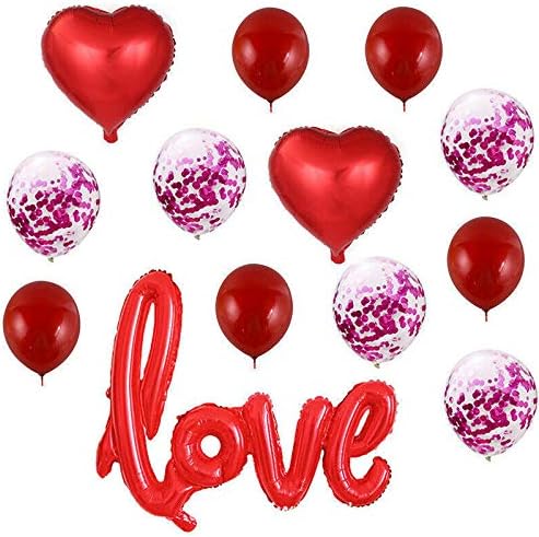Guolarızı Pembe Dekorasyon Aşk Glitter Dekorasyon Bayrak Günü sevgililer Parti Çiçek Aşk Dekorasyon Asılı Masa Balonlar