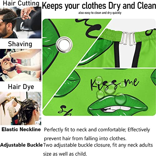 visesunny Berber Pelerin Aziz Patrick Günü Seksi Yeşil Dudak Şanslı Çekicilik Yonca Polyester Saç Kesme Salon Pelerin