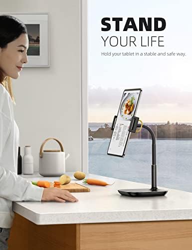 Lamicall Tablet Standı Tutucu, Gooseneck Tablet Dağı-2.5 lb Ağır Hizmet Tipi Ayarlanabilir Masaüstü Standı, 4.7-12.9