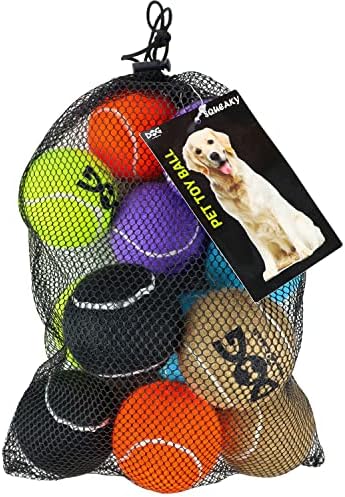 ınsum Gıcırtılı Tenis Topları Köpekler için Renkli Kolay Alıcı Pet Köpek Topları 12 Paket (Squeak-2.5 inch-6colors)