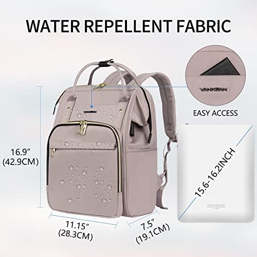 VANKEAN 15.6-16.2 İnç Laptop sırt Çantası için kadın moda bilgisayar çalışma sırt çantası, Su Geçirmez Kolej sırt
