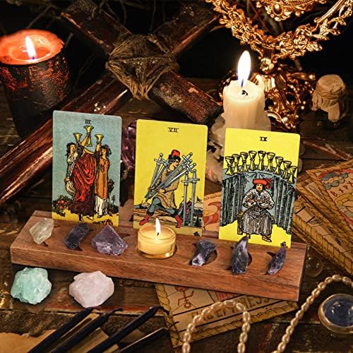 Ceiner Sarkaç Kurulu ve Tarot kartı Ekran Tutucu, Ahşap Wiccan Standı Raf için Ouija Kurulu Oracle Olumlama Güverte
