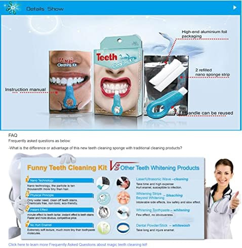 Diş Beyazlatma, Plak Sökücü Çıkarma İnatçı Diş Lekeleri ve Tartar Saf Doğal Fiziksel temizlik bezi 2 ADET + 5 Nano