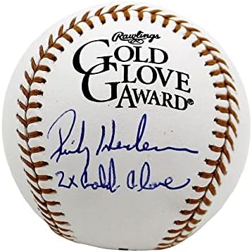 Rickey Henderson İmzalı / İmzalı Oakland Rawlings Gold Glove Edition Beyzbol2x Altın Eldiven Yazılı