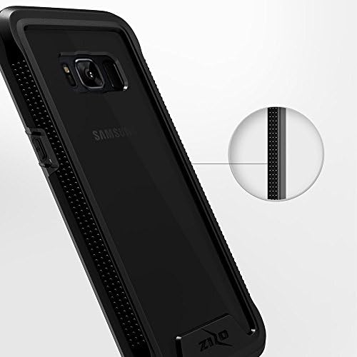 Zizo İYON Serisi Samsung Galaxy S8 Durumda Askeri Sınıf Damla Test Temperli Cam Ekran Koruyucu ile Siyah Duman