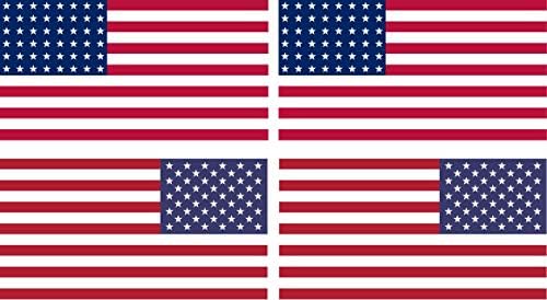 SecurePro Ürünleri - 2 Set - Büyük 4 x 6 Dikdörtgen Amerika Birleşik Devletleri Amerikan Bayrağı Çıkartma Etiketleri;