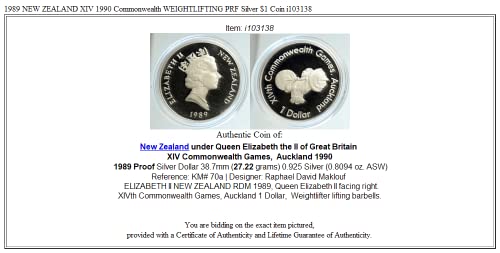 1989 NZ 1989 YENİ ZELANDA XIV 1990 Commonwealth HALTERCİ Dolar İyi Belgesiz