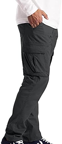 WENKOMG1 Spor Kargo Pantolon Erkekler için Sıkı Çalışma Baggy Pantolon Düz Bacak Sweatpants Balıkçılık Yürüyüş Pantolon