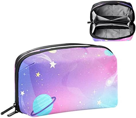 Bayan ve Kız Galaxy Mor Yıldızlı Gökyüzü Makyaj Çantası Ferah kozmetik çantası Kılıfı Çanta Fermuarlı çanta