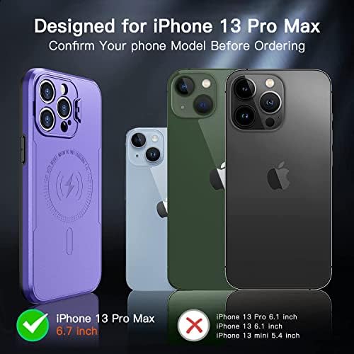 iPhone 13 Pro Max için HAMBNAG Manyetik Kılıf MagSafe ile Uyumlu, [2 Katmanlı Askeri Sınıf Yapı Koruması] [Dahili