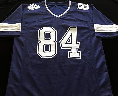 Jay Novacek İmzalı İmzalı Mavi Futbol Forması Beyaz Sayılar JSA COA - Beden XL-Dallas Cowboys Great