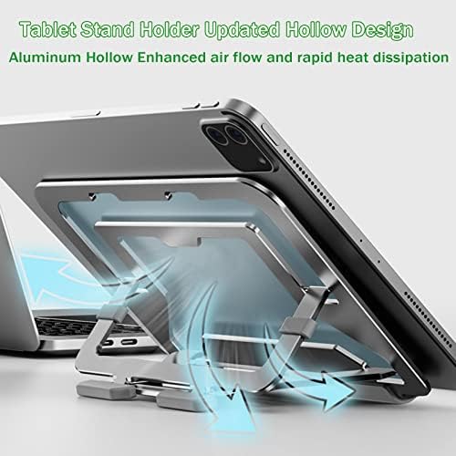 Masa için Tablet Standı, iPad Standı için Tablet Tutucu Katlanabilir ve Ayarlanabilir Altı Seviye, kaymaz Kararlı