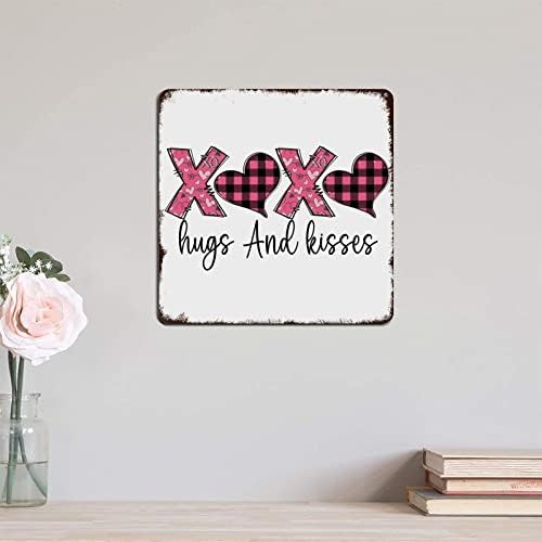 XOXO Hugs ve Öpücükler Işareti Romantik Hediye Çiftlik Evi Alüminyum Metal Işareti Işareti Plak Ev Bahçe Çiftlik Evi