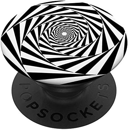 Trippy Psychodelic Siyah Beyaz Spiral Tasarım PopSockets PopGrip: Telefonlar ve Tabletler için Değiştirilebilir Kavrama