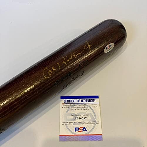 Cal Ripken Jr. Çaylak Dönemi İmzalı Oyun Beyzbol Sopası Yayınladı PSA DNA COA İmzalı MLB Yarasaları