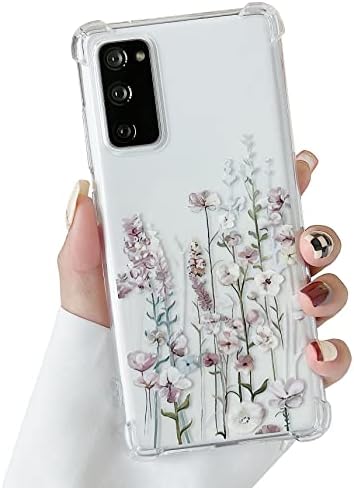 DEFBSC Yumuşak Kılıf Samsung Galaxy S20 FE 5G ile uyumlu, Şeffaf Çiçek Çiçek Desen Baskı Tasarımı Kadınlar Kızlar