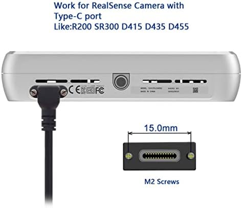 CY USB 3.1 Tip-C Çift Vidalı Kilitleme Açılı Standart USB3.0 Veri Kablosu 90 Derece Kamera (120cm)