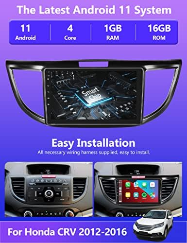 Honda CRV 2012- için araba Stereo, Dahili Bluetooth Kablosuz Apple Carplay Android Otomatik 9 İnç Dokunmatik Ekran