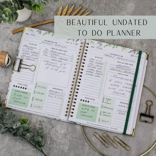 Basitleştirilmiş Yeşillik Yapılacaklar Listesi Not Defteri-Güzel Günlük Planlayıcı Günlük Görevlerinizi Kolayca Düzenler
