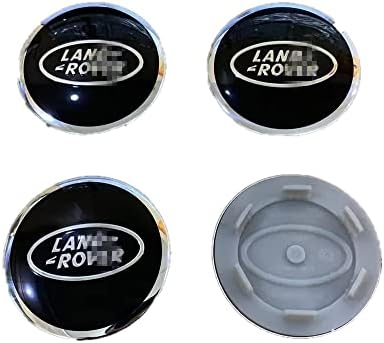 JUNBIE 4 ADET 63mm Parlak Siyah ve Krom Merkezi Tekerlek HUB CAPS Logo Jantlar Fit Rover Land için (Siyah / Gümüş)