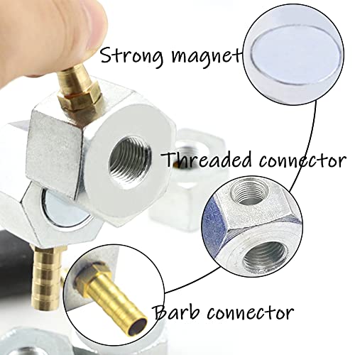 Uenede Manyetik Tabanı ile Diken Bağlayıcı + 1/4 PT Düz Meme Plastik Soğutucu Boru Anahtarı ile Ayarlanabilir Esnek