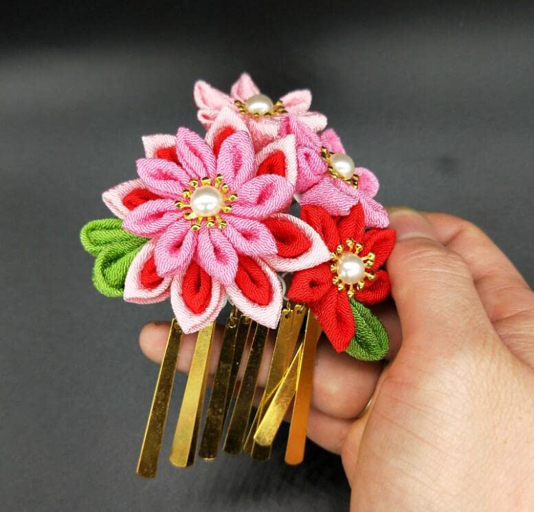 Japon Kimono Çiçek Sakura saç tokası Kimono saç aksesuarları Kanzashi Çiçek saç tokası Kadınlar Kızlar için Japon