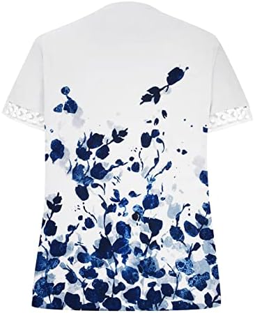 Sonbahar Yaz Bluz Genç Kız Kısa Kollu Dantel Pamuk Derin V Boyun Çiçek Grafik Salonu Bluz Gömlek Kadınlar için QE